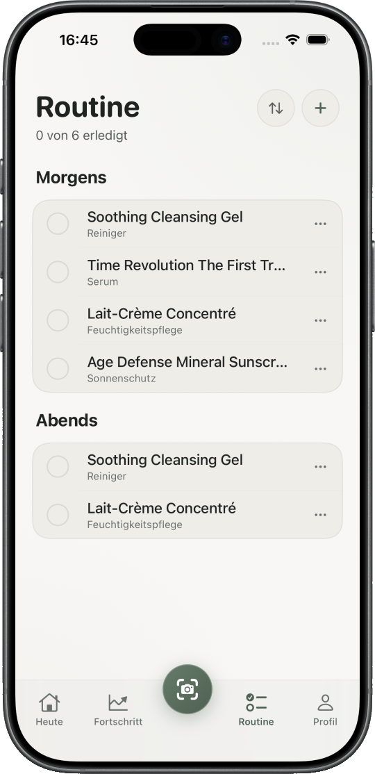 Skinmetrics: Personalisierte Skincare-Routine mit Morgens- und Abends-Schritten